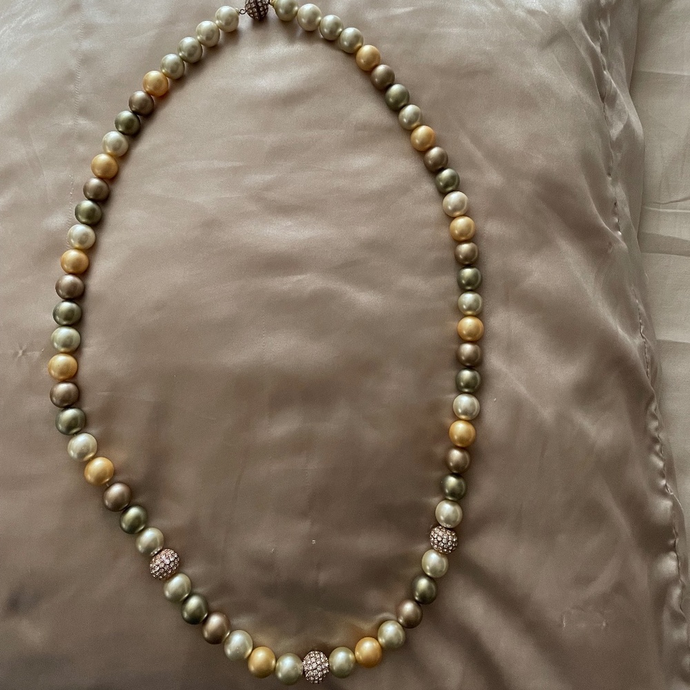 Stunning Multicolor Long Pearl Necklace
